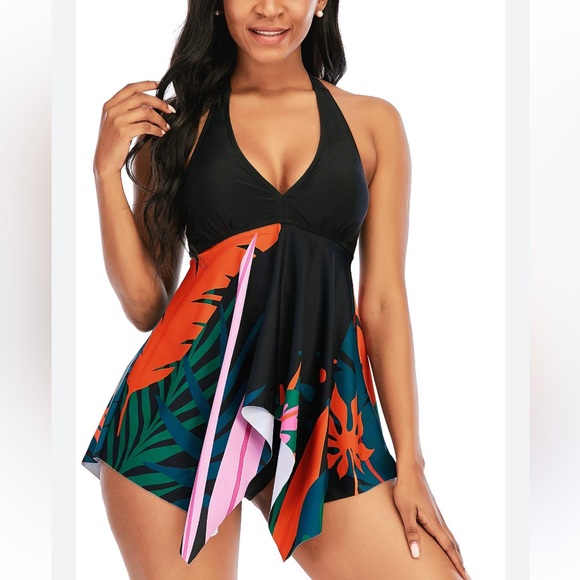 Other - Two Piece Womens Tummy Control‎ Swimdress Skirtini CoverUp Swimsuit XL
